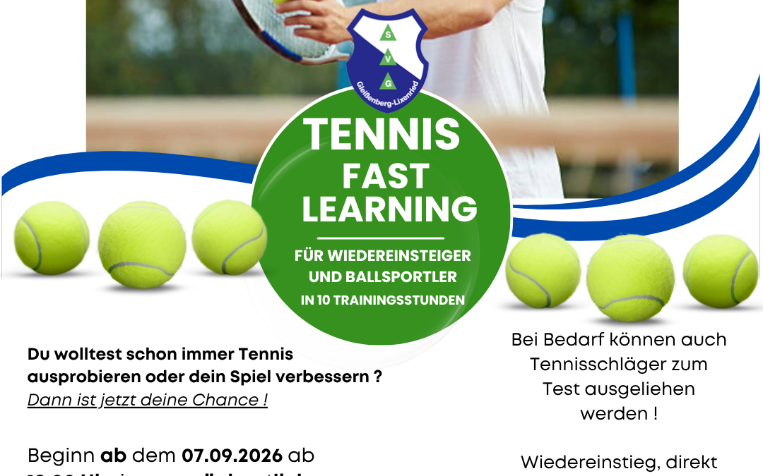 SV Gleißenberg bietet erneuten Tenniskurs an