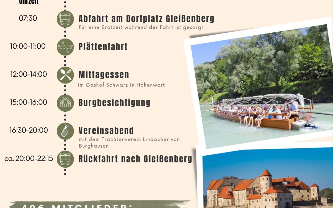Trachtler organisieren Plättenfahrt