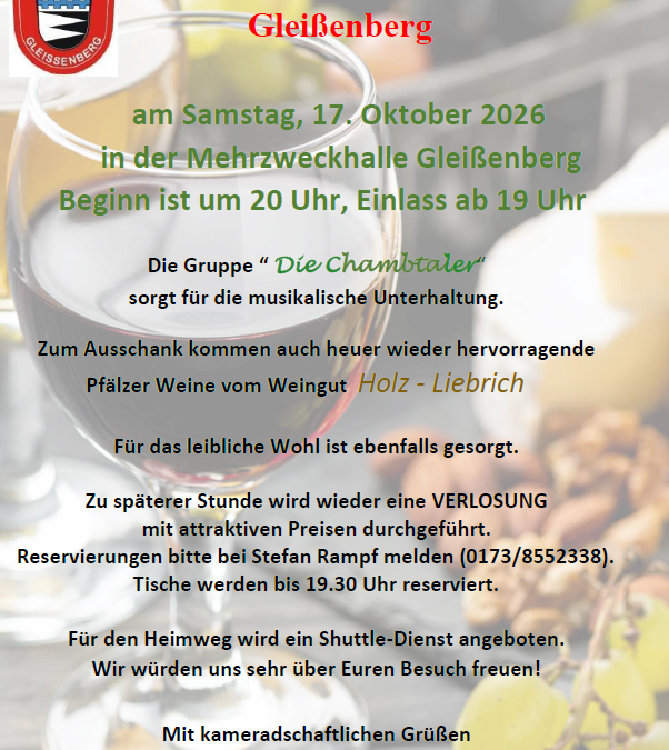 Feuerwehr lädt zum Weinfest
